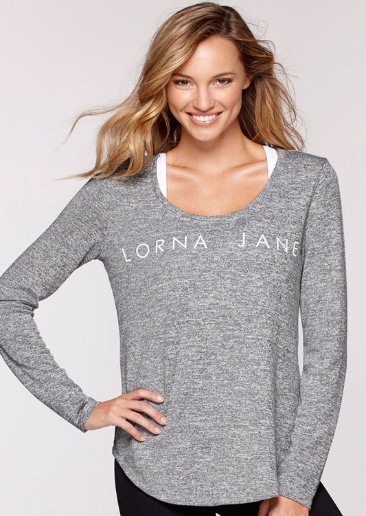 Lorna Jane Weekends L/Slv Top - Grey Marl