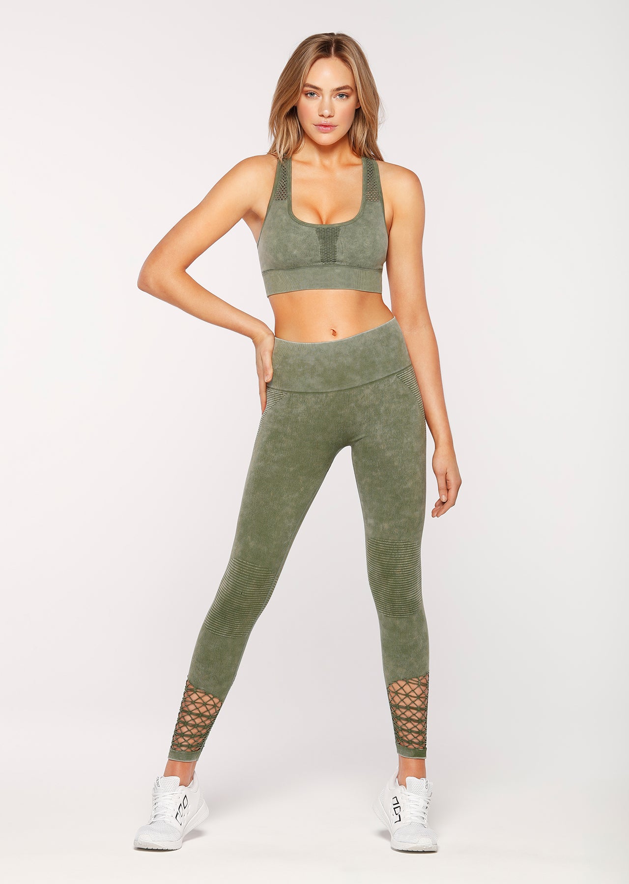 Lorna Jane Well Being Seamless Bra - Army Green