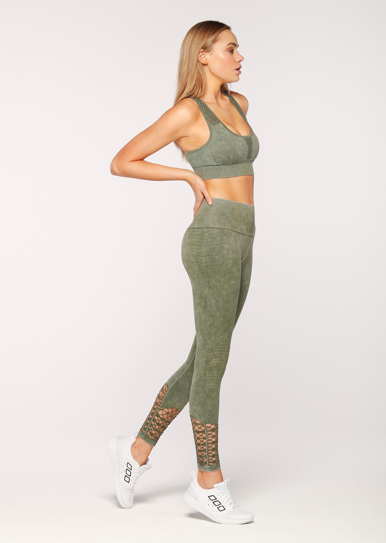 Lorna Jane Well Being Seamless Bra - Army Green