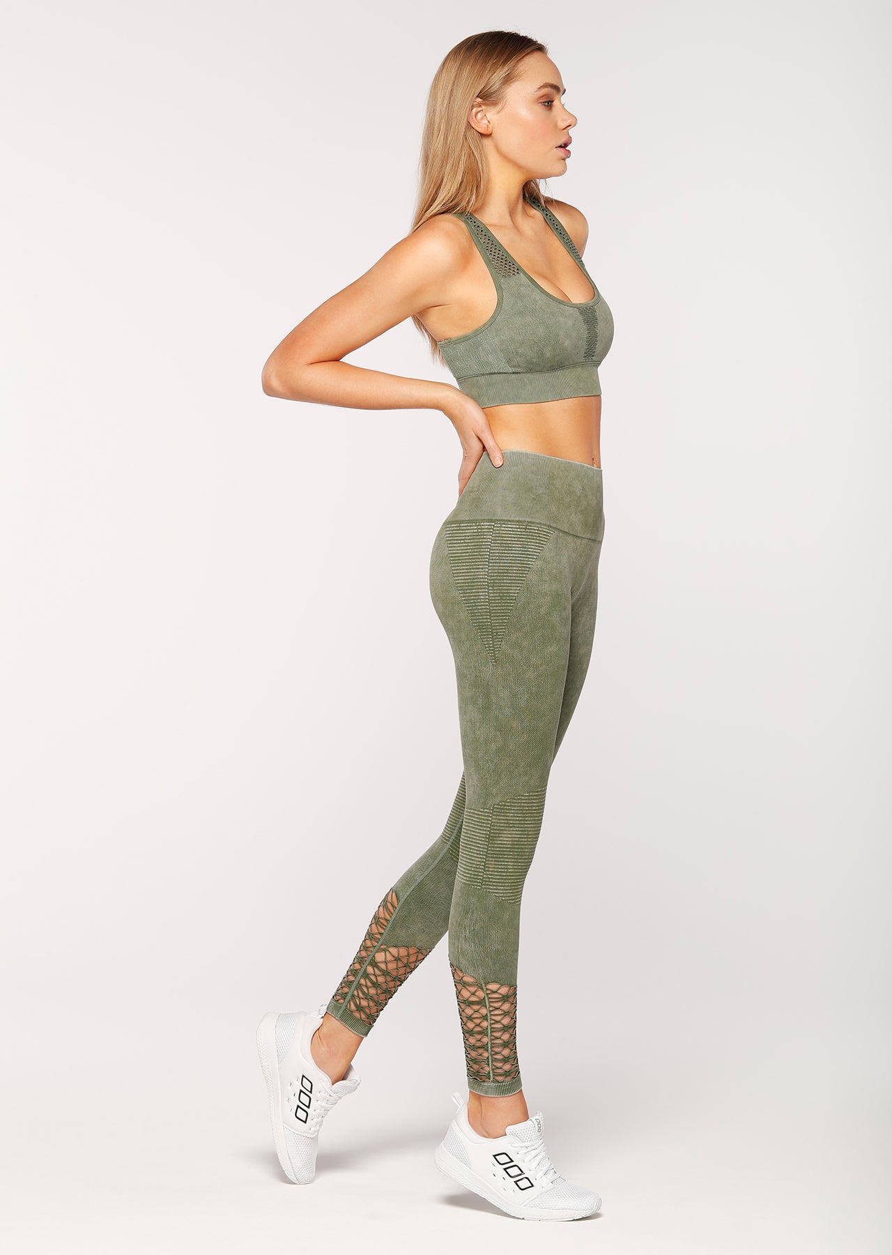 Lorna Jane Well Being Seamless F/L Tight - Army Green