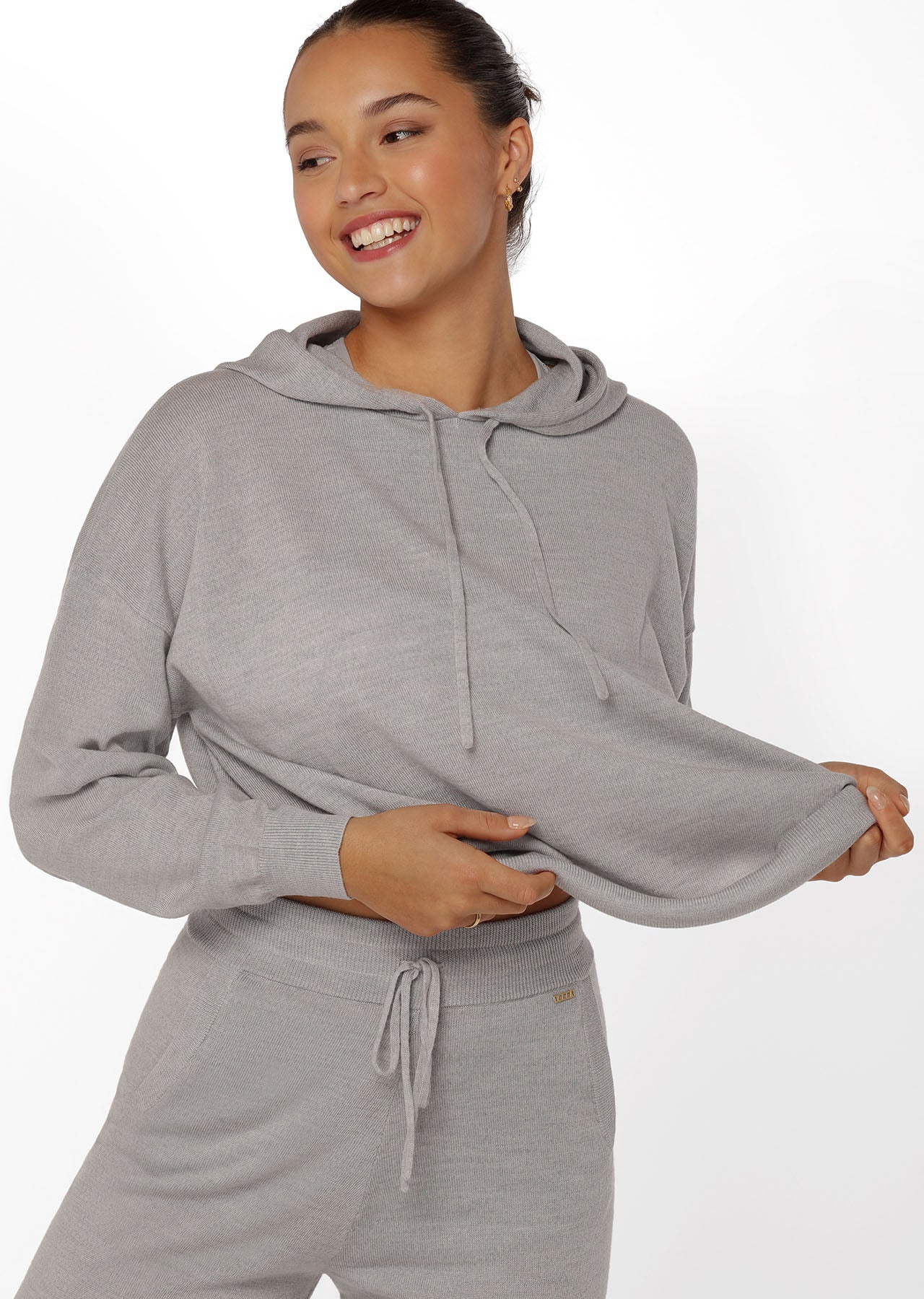 Lorna Jane Wellness Hoodie - Light Grey Marl