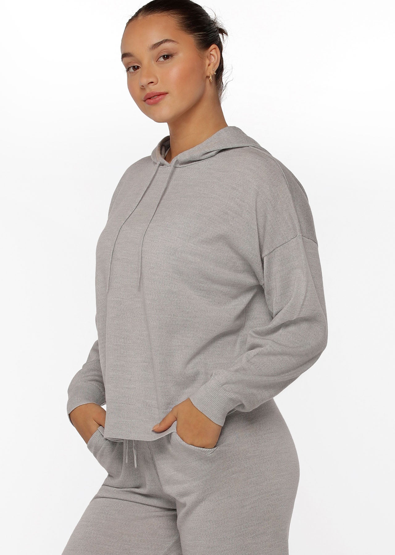 Lorna Jane Wellness Hoodie - Light Grey Marl