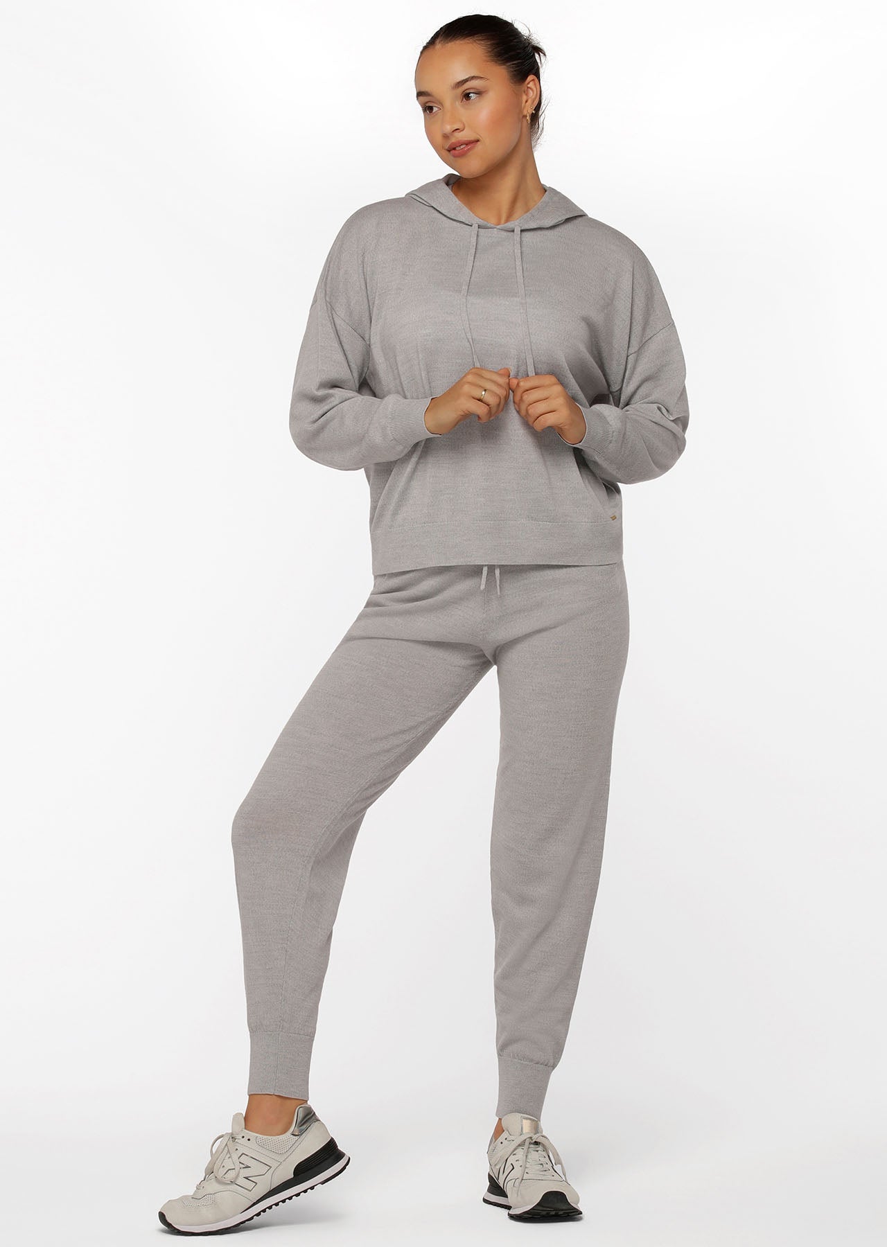 Lorna Jane Wellness Hoodie - Light Grey Marl