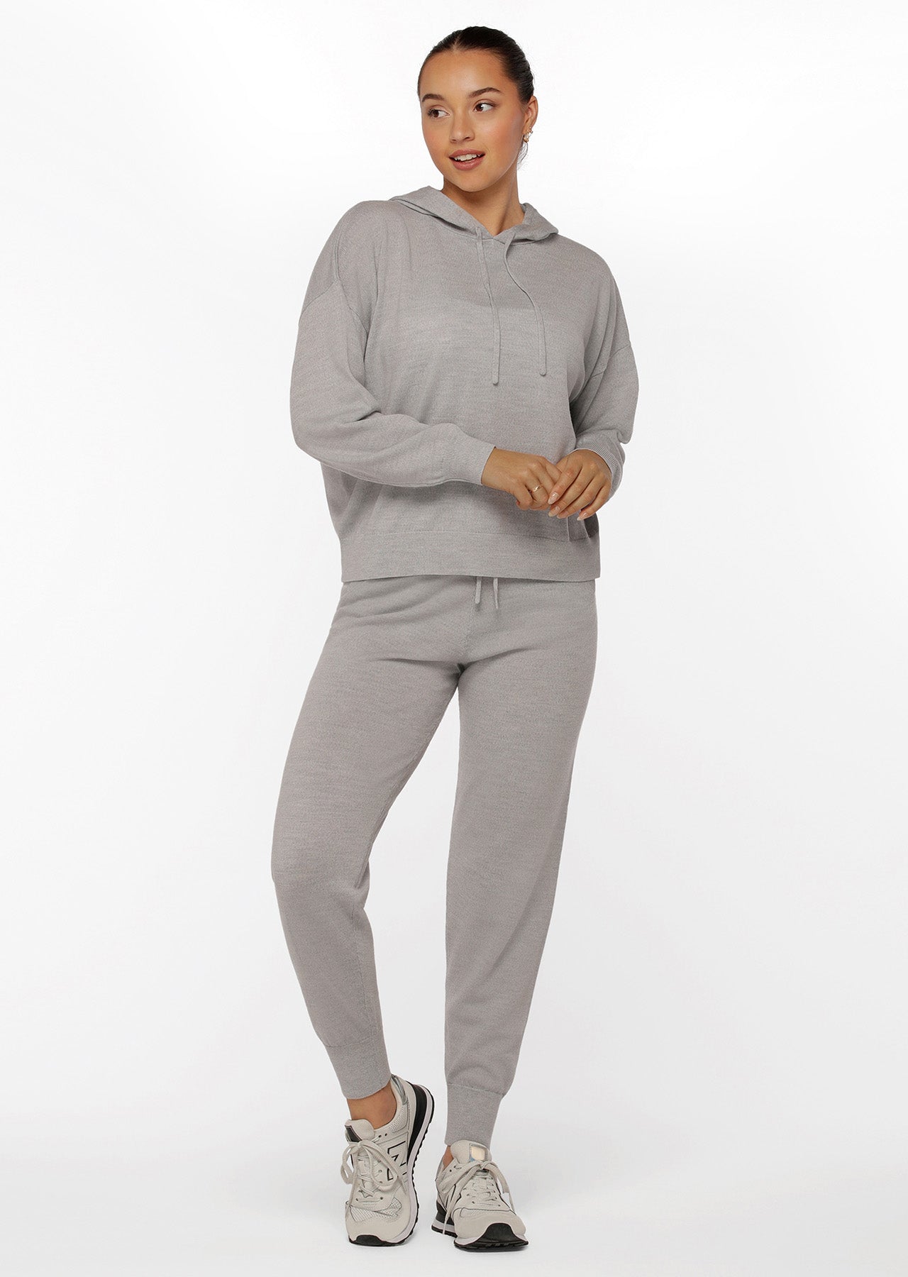 Lorna Jane Wellness Wool Trackpant - Light Grey Marl