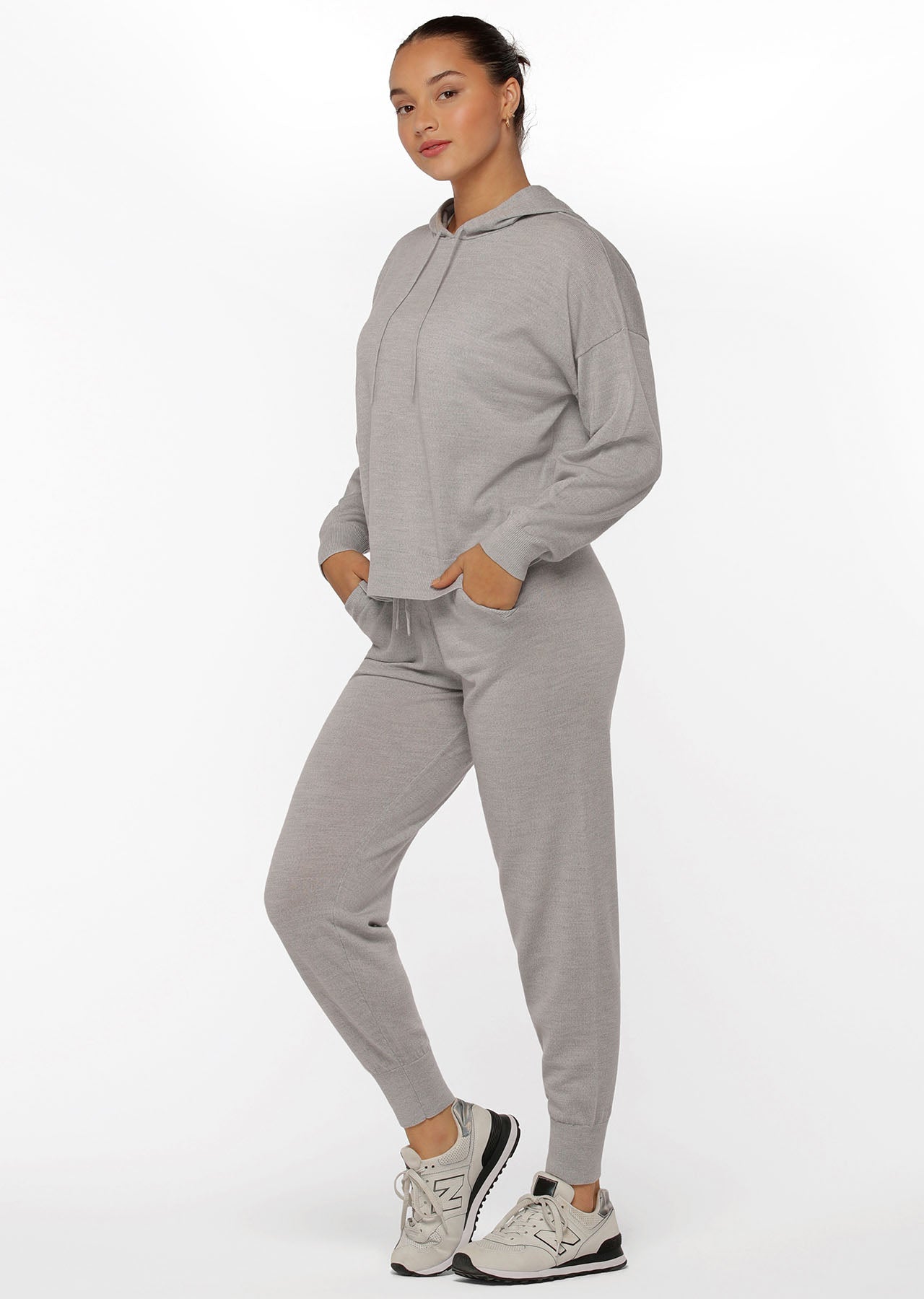 Lorna Jane Wellness Wool Trackpant - Light Grey Marl