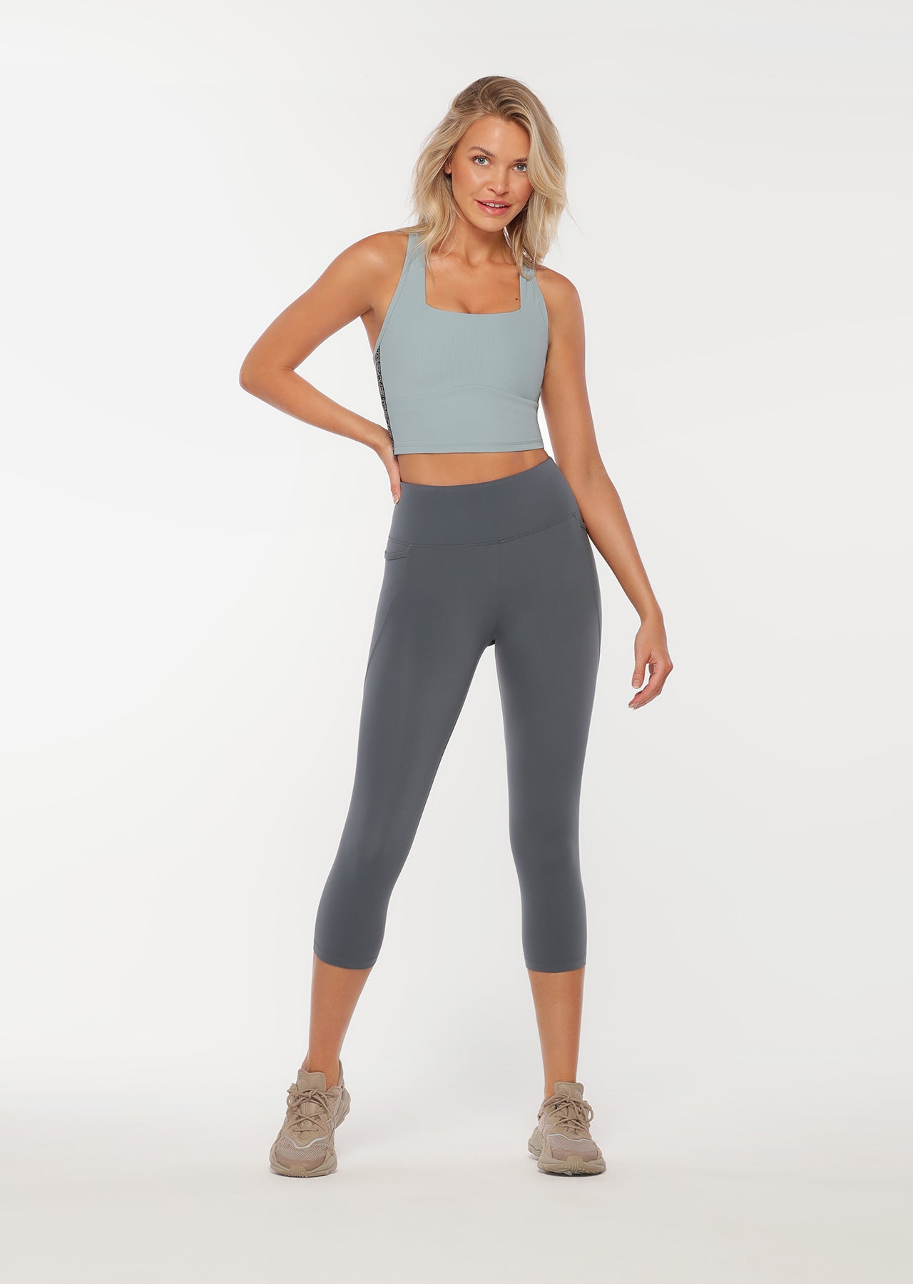 Lorna Jane Willpower Cropped Tank - Mirror Blue