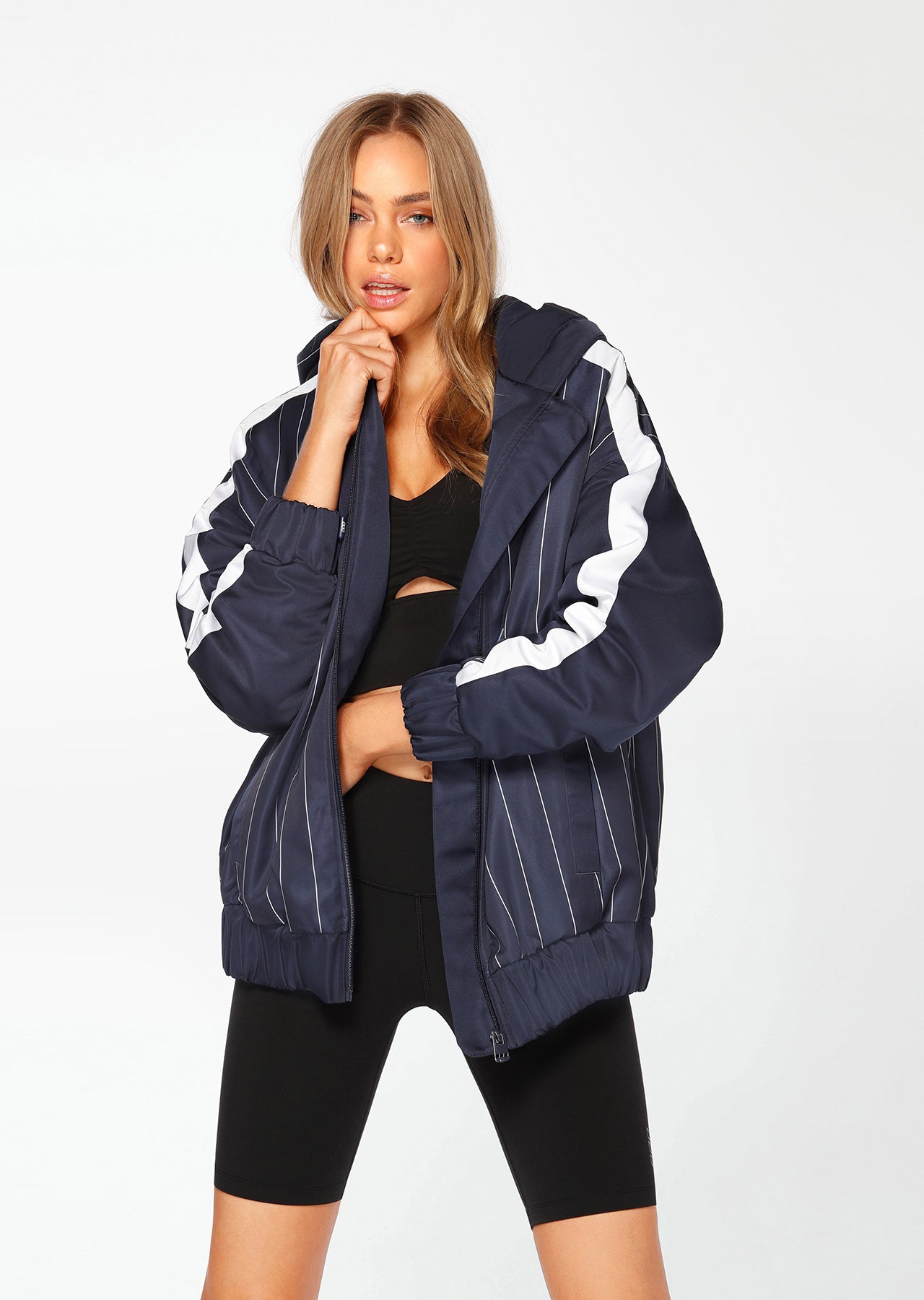 Lorna Jane Wind Runner Active Jacket - French Navy/White