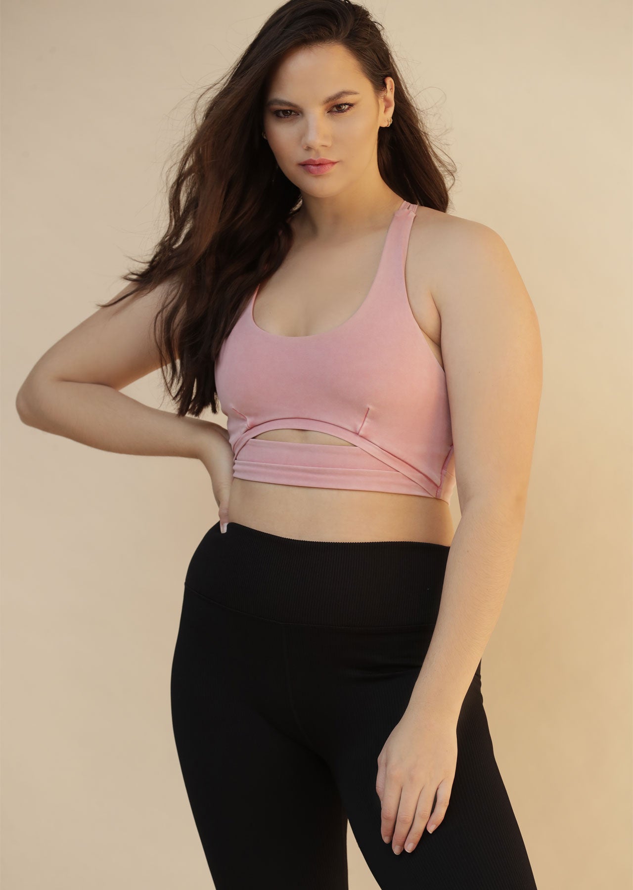 Lorna Jane Wonder Sports Bra - Washed Powdered Pink