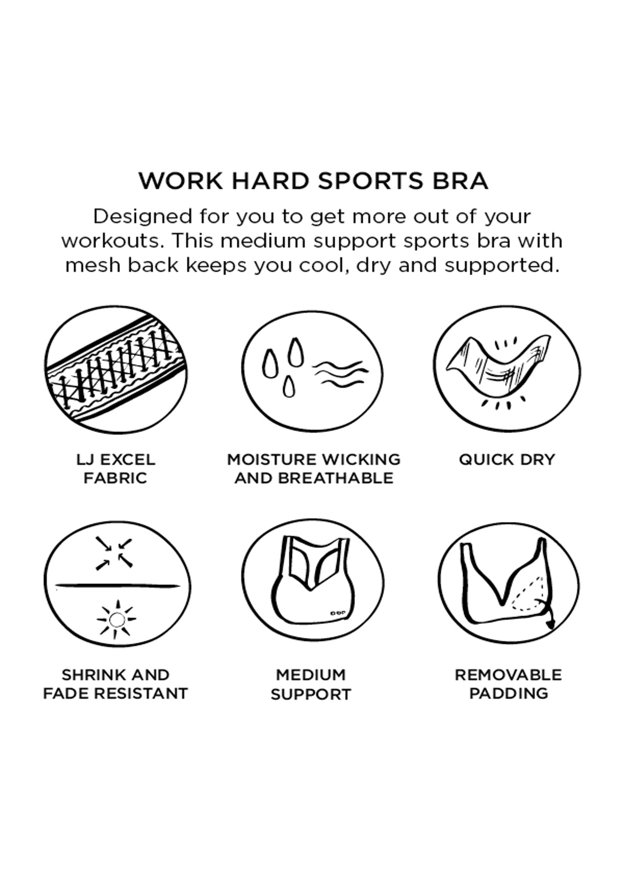 Lorna Jane Work Hard Sports Bra - Neon Mandarin Marl