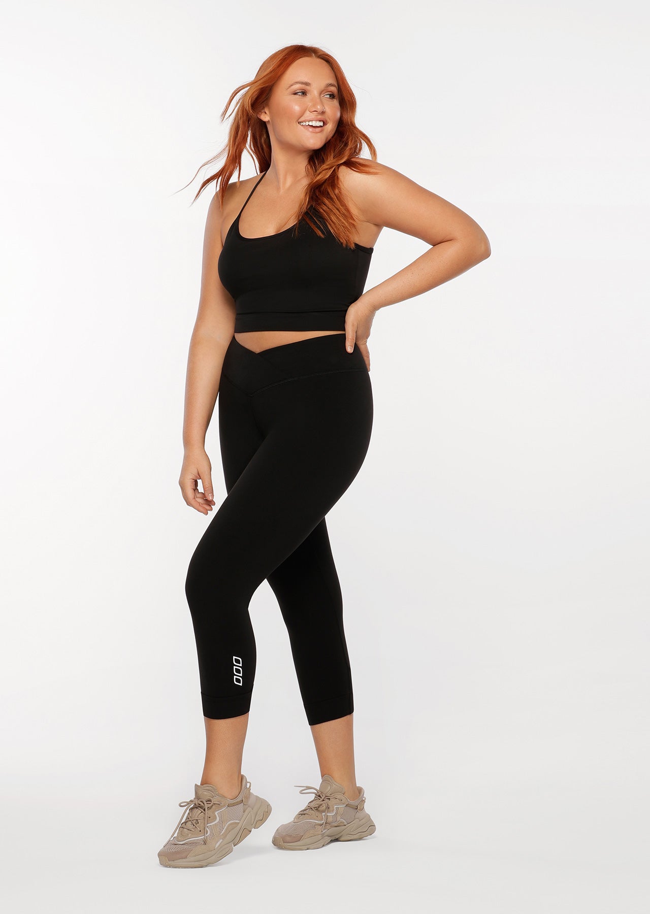 Lorna Jane Wrap Around 7/8 Leggings - Black