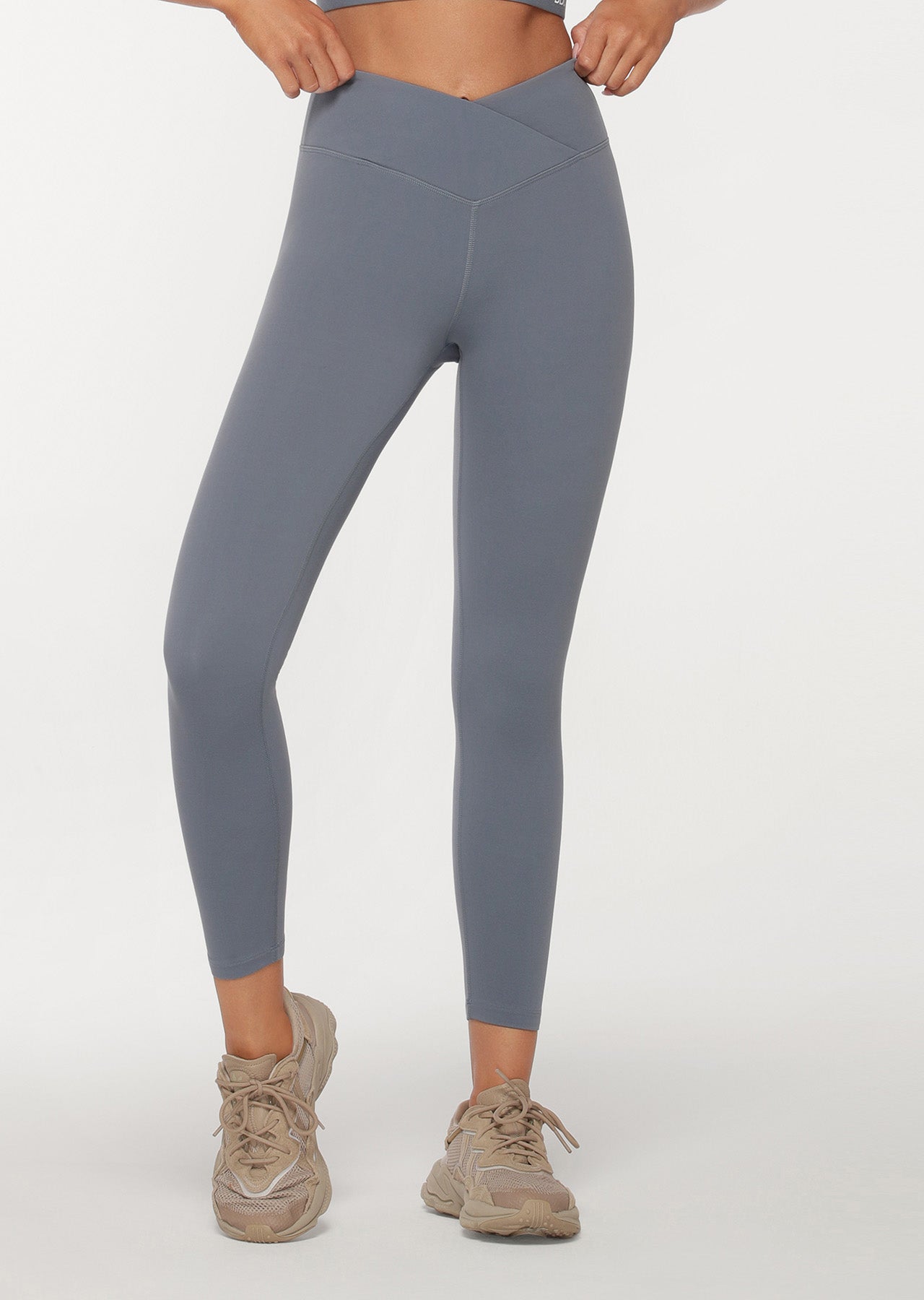 Lorna Jane Wrap Around Ankle Biter Leggings - Powder Grey