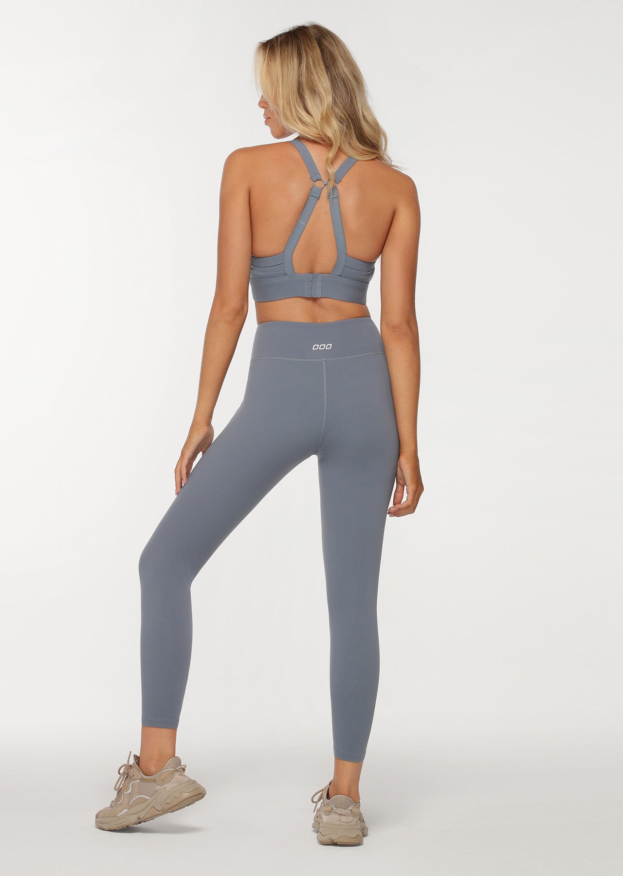 Lorna Jane Wrap Around Ankle Biter Leggings - Powder Grey