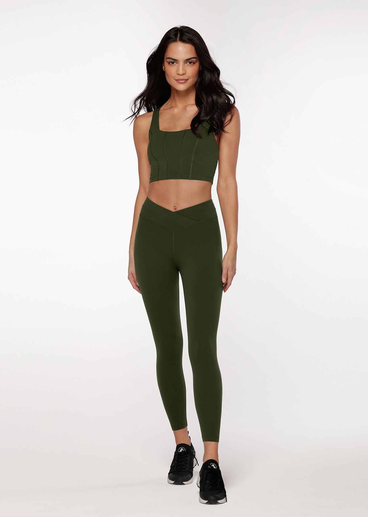 Lorna Jane Wrap Waistband Ankle Biter Leggings - Luxury Green