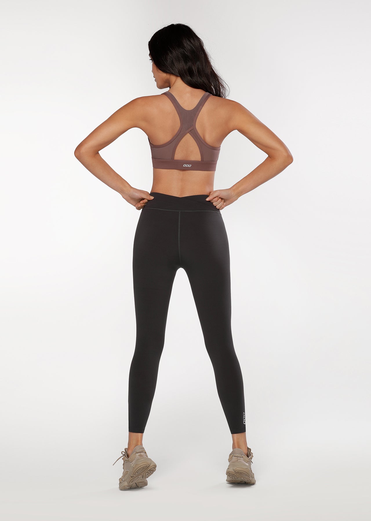 Lorna Jane Wrap Waistband Ankle Biter Leggings - Titanium