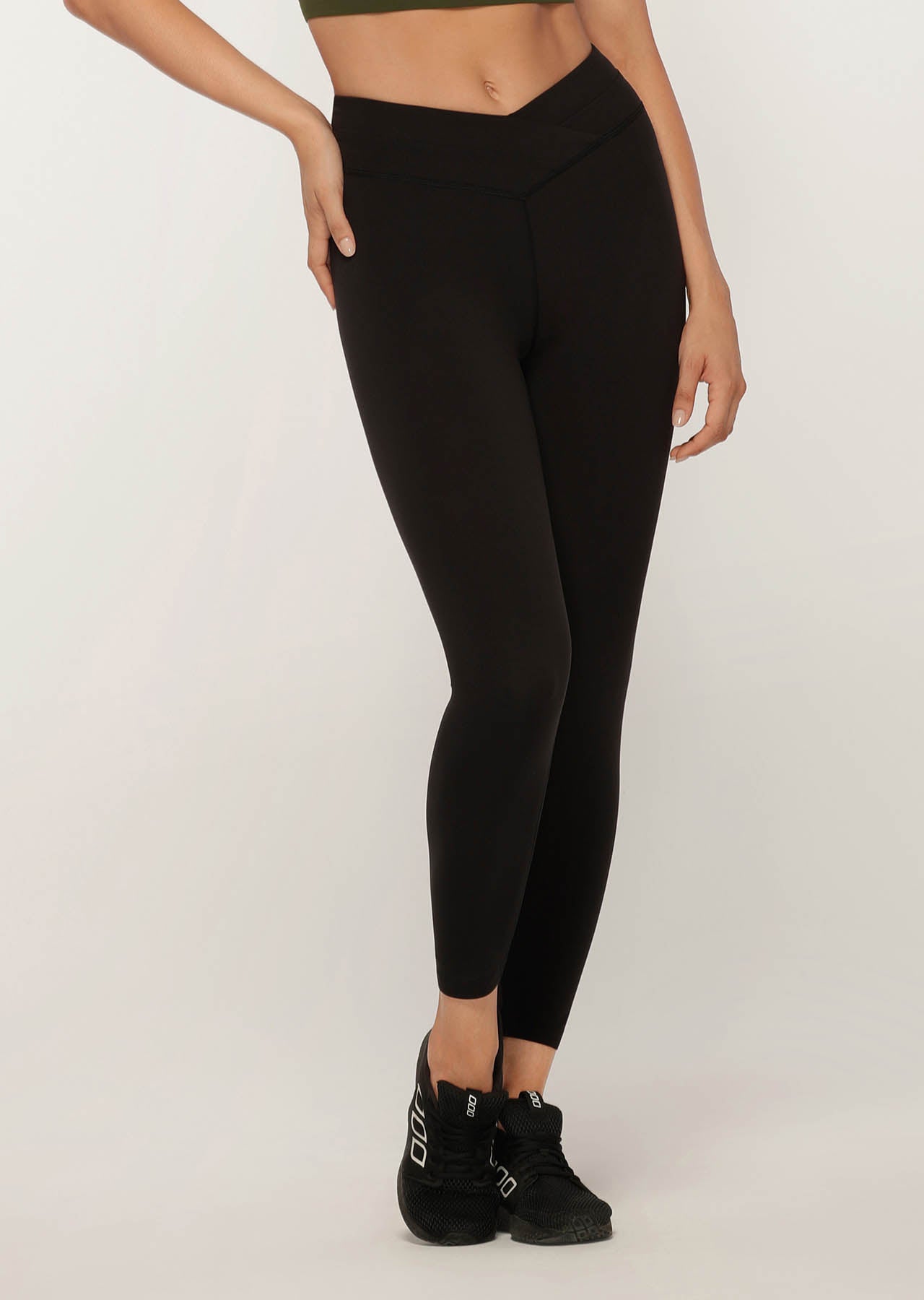 Lorna Jane Wrap Waistband Ankle Biter Tight - Black