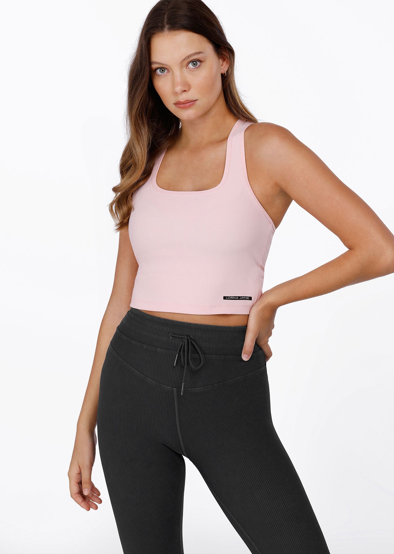 Lorna Jane Yin Washed Rib Active Tank - Washed Peony