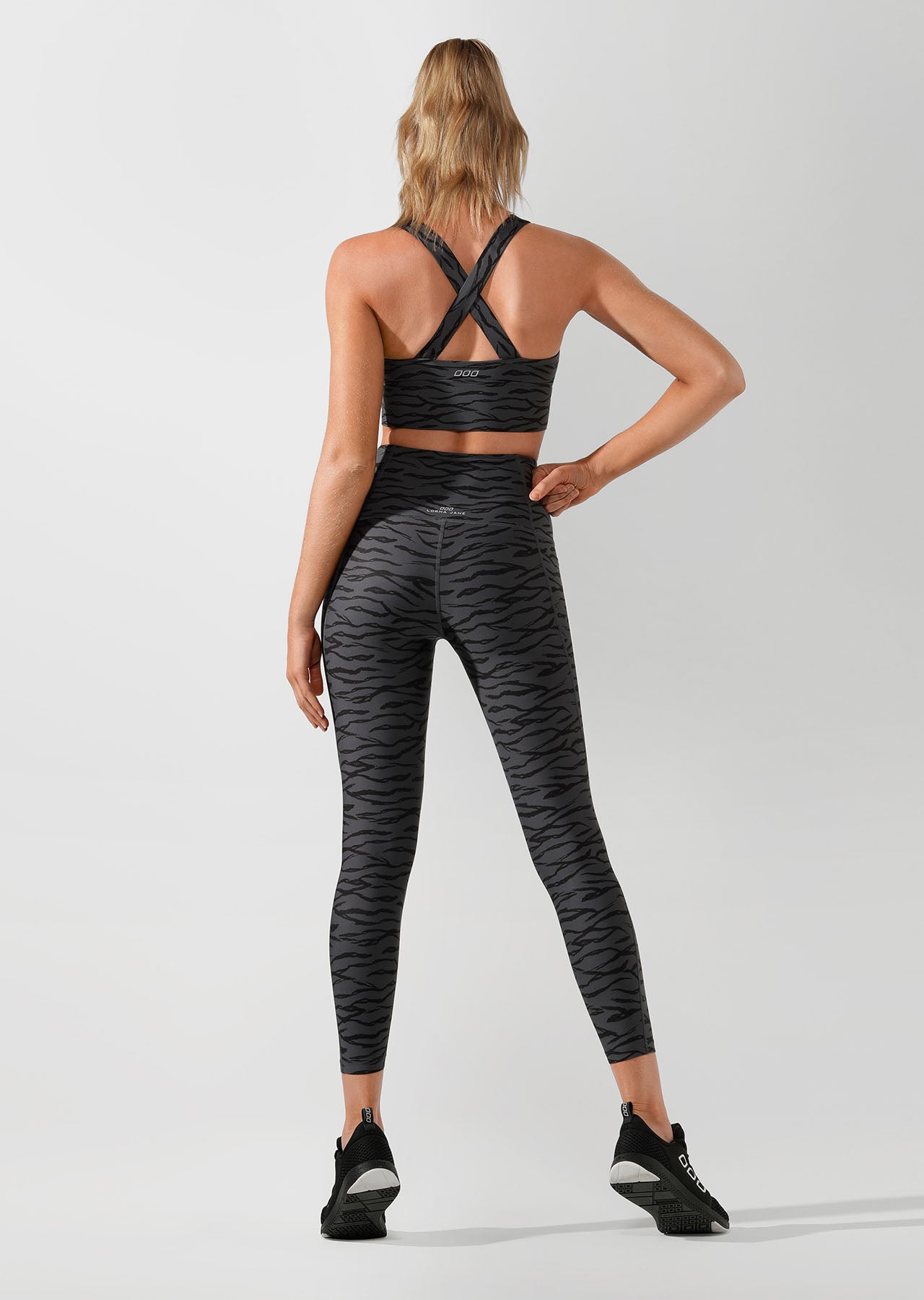 Lorna Jane Zebra Ankle Biter Tight - Titanium/Zebra Print