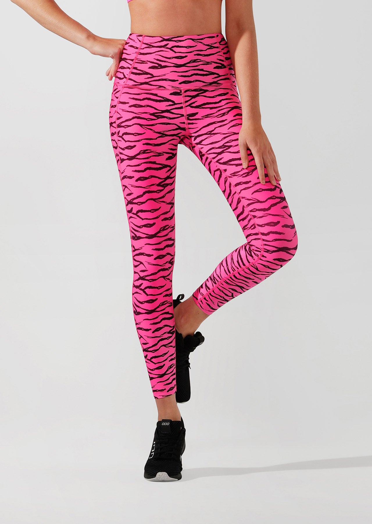 Lorna Jane Zebra Ankle Biter Tight - Rosa Shocking/Zebra Print