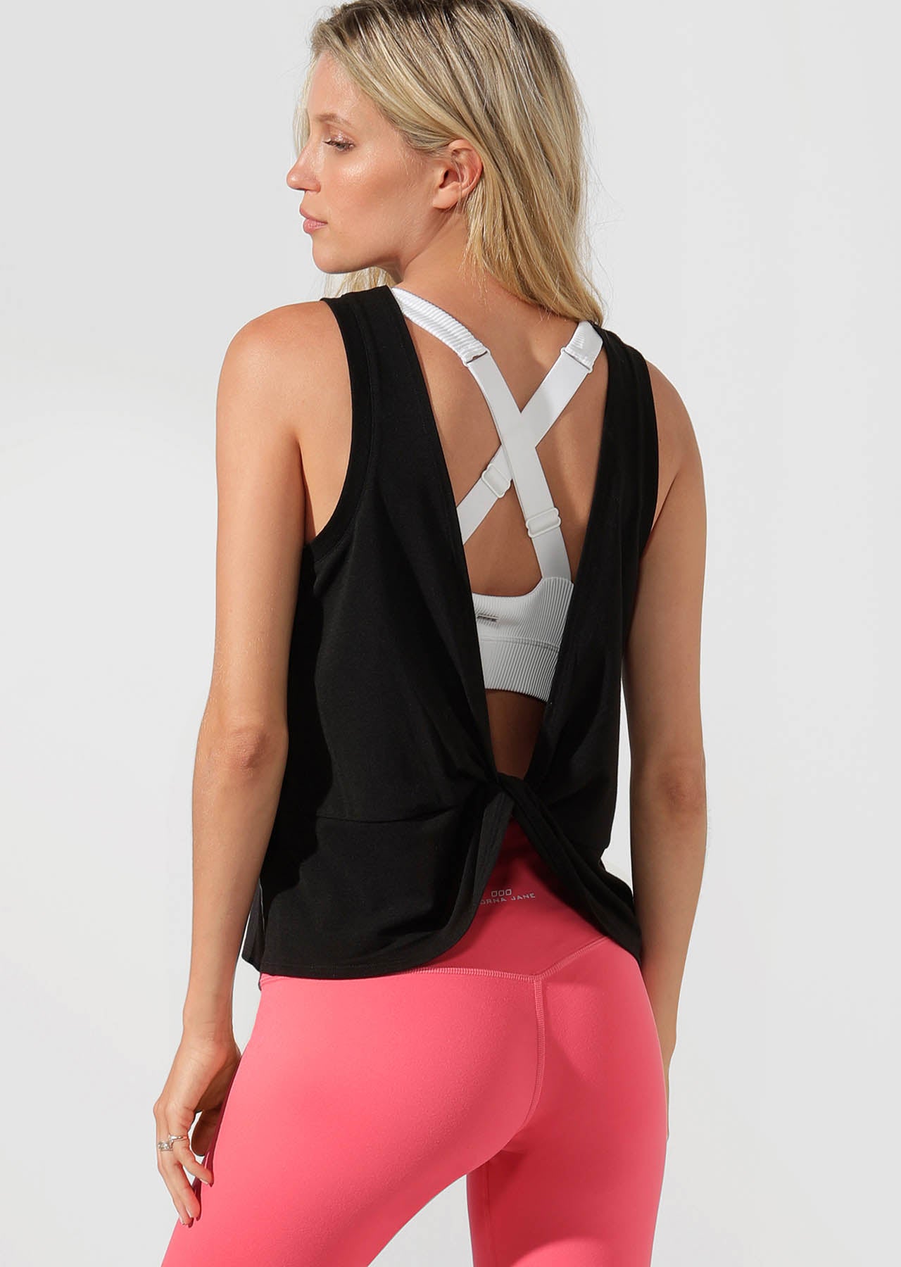 Lorna Jane Zen Twist Back Tank - Black