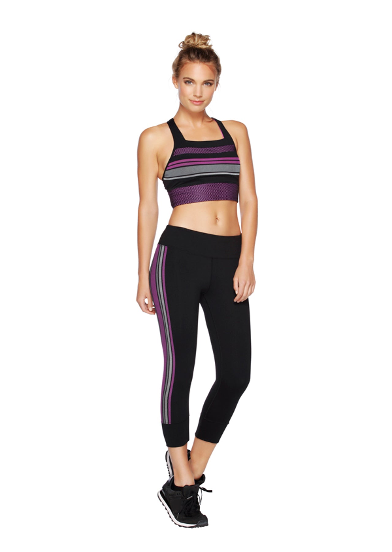 Lorna Jane Zuri Sports Bra - Black/Neon Fuchsia